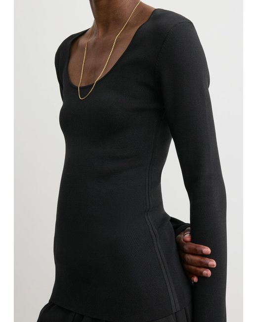Totême  Black Compact Knit Top