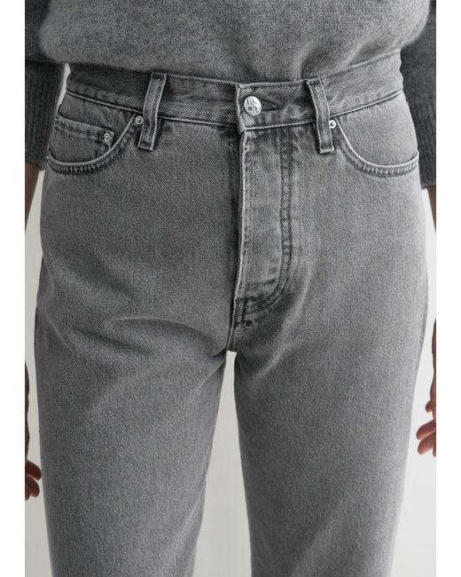 Totême Gray Twisted Seam Denim Full Length Mid
