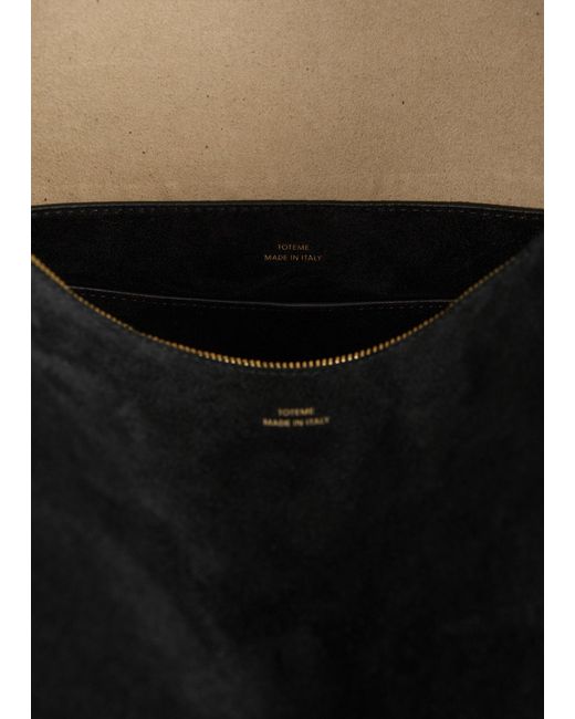 Totême  Black Medium Bevel Suede Bag