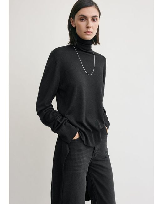 Totême  Black Double-Sleeve Turtleneck