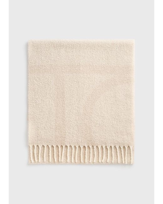 Totême Natural Monogram Jacquard Scarf Ecru