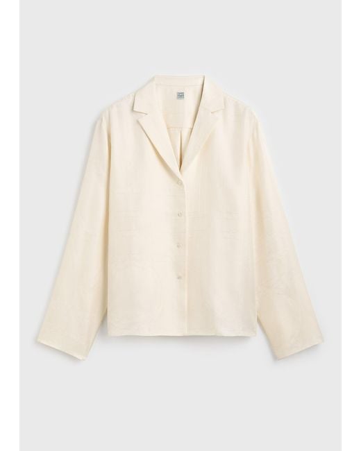 Totême  Natural Monogram Silk Pj Top