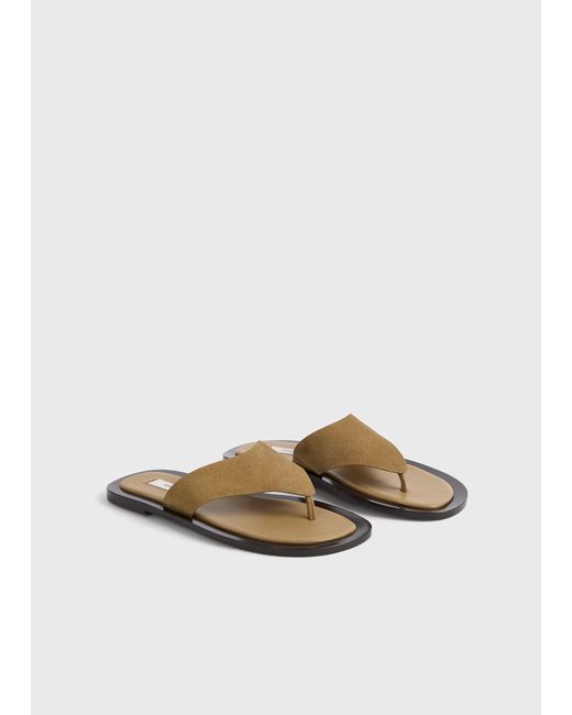 Totême  White T-Bar Suede Sandals