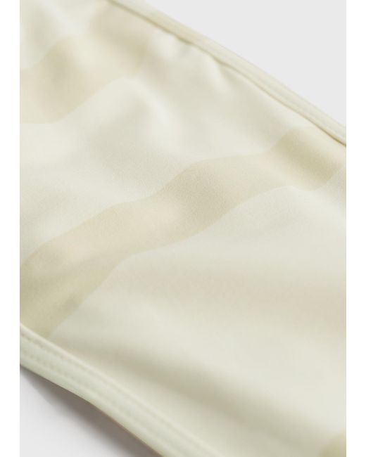 Totême White Monogram Strapless Bikini Top