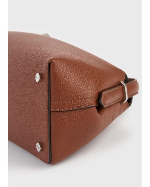 Totême  Brown T-Lock Grained-Leather Shoulder