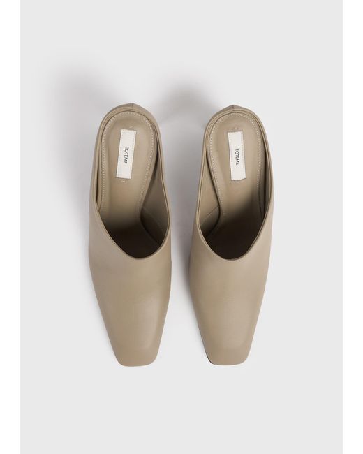 Totême White Bar Nappa Mules