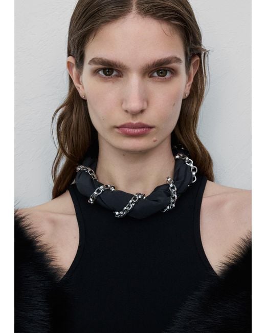 Totême Black Silk Scarf Collar