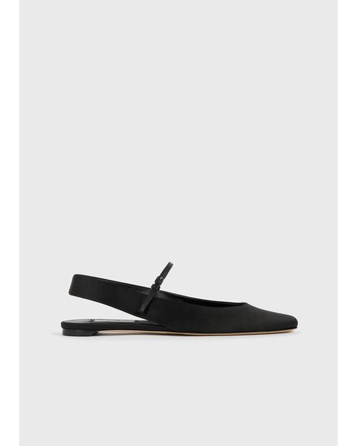 Totême White Slingback Satin Mary Janes