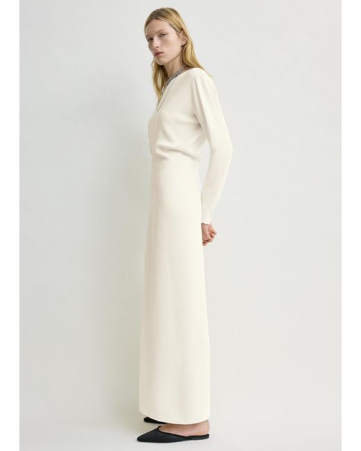 Totême White Long-Sleeve Slouch Waist Dress