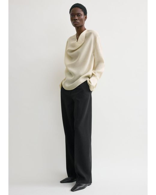 Totême White Cowl Blouse