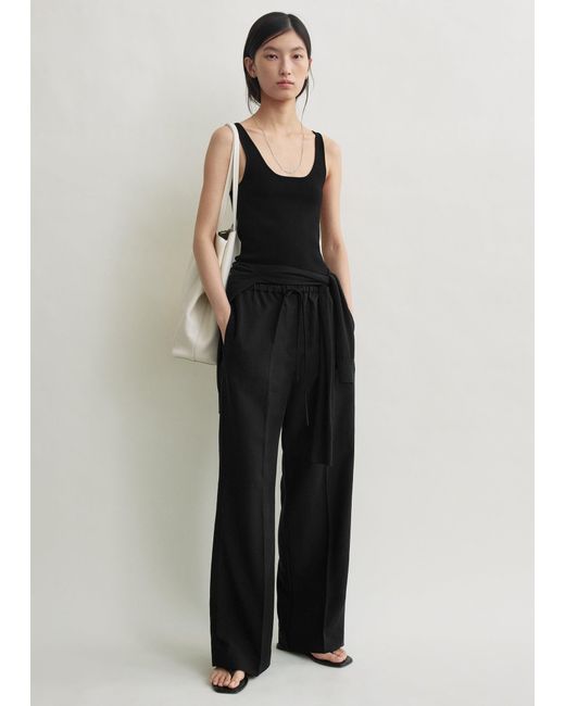 Totême Black Fluid Drawstring Trousers