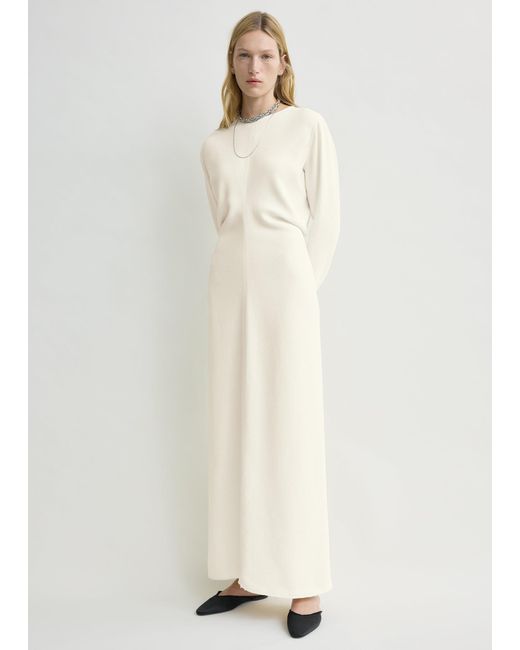 Totême White Long-Sleeve Slouch Waist Dress