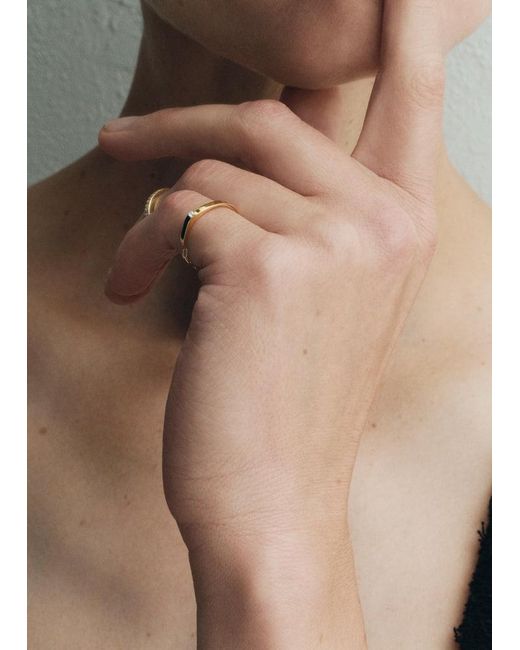 Totême  White Diamond Chain Ring 18Kt
