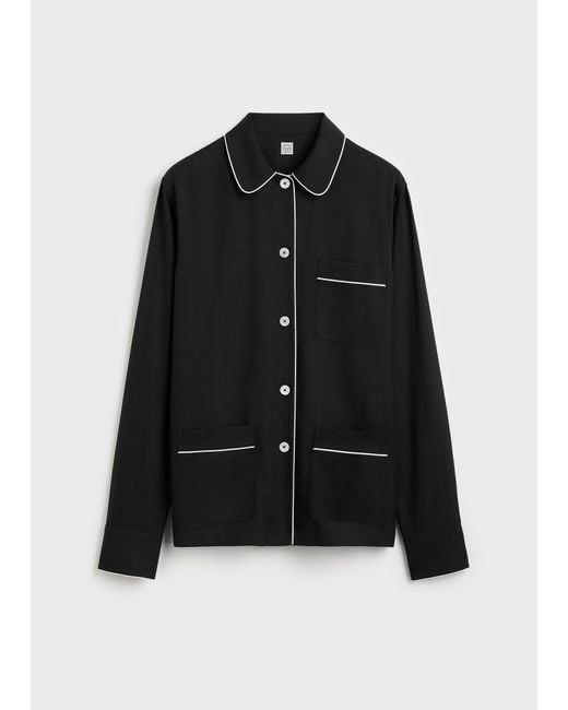 Totême Blue Piped Pj Top