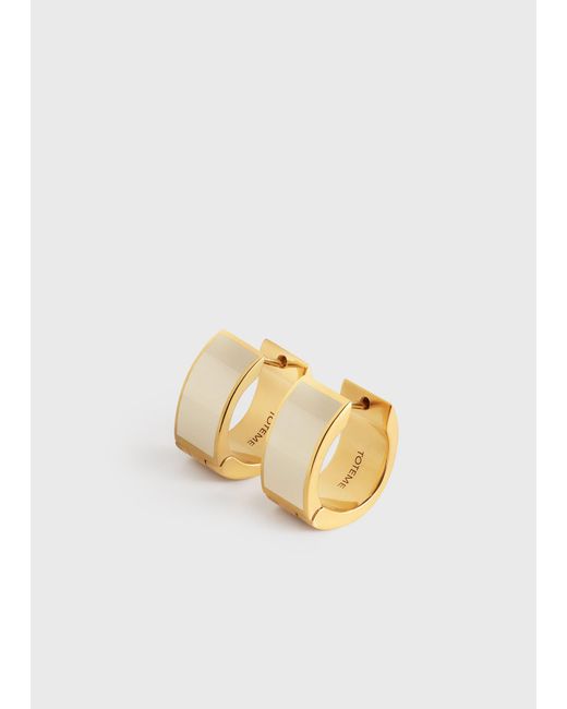 Totême White Signature Hoops Ecru