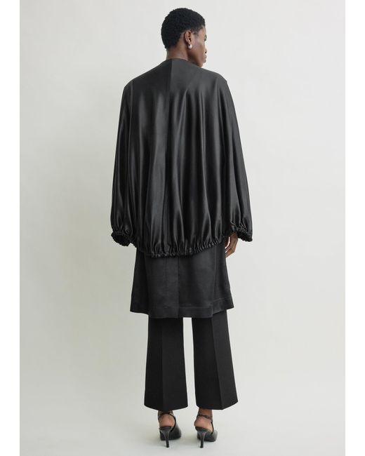 Totême  Black Detachable Cape Evening Coat