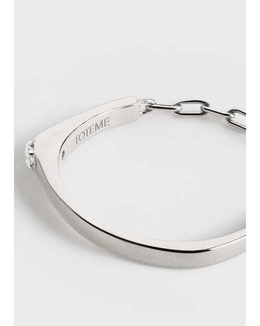 Totême  White Diamond Chain Ring 18Kt