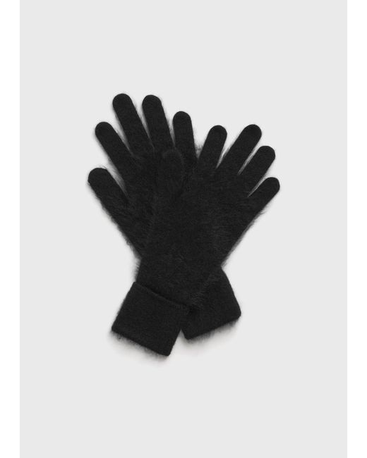 Totême Black Brushed Cashmere Gloves