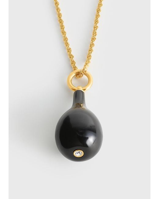 Totême White Medium Onyx Drop Necklace