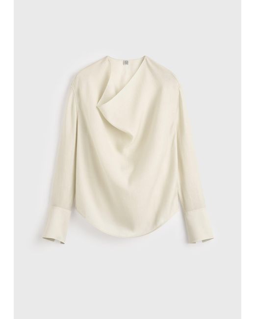 Totême White Cowl Blouse