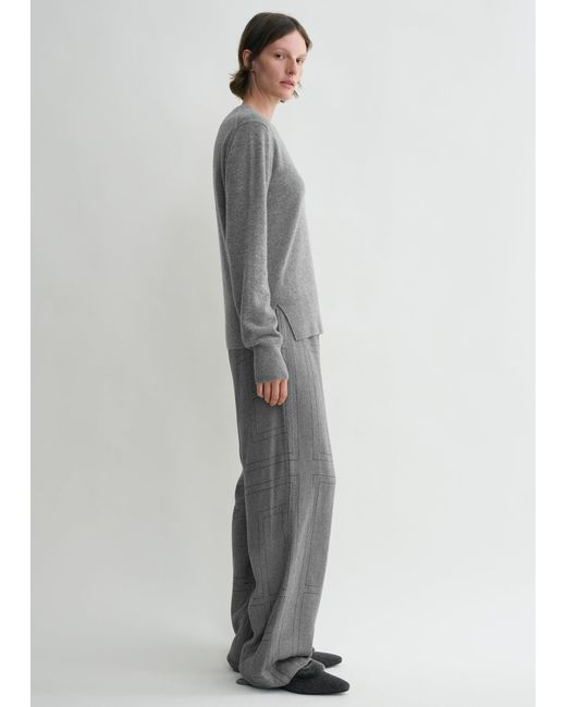 Totême  Gray Monogram Flannel Pj Bottoms