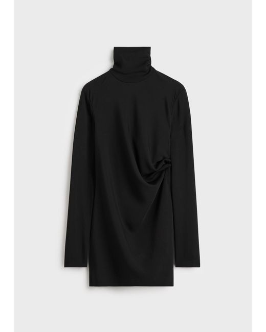 Totême Black High-Neck Twist Blouse