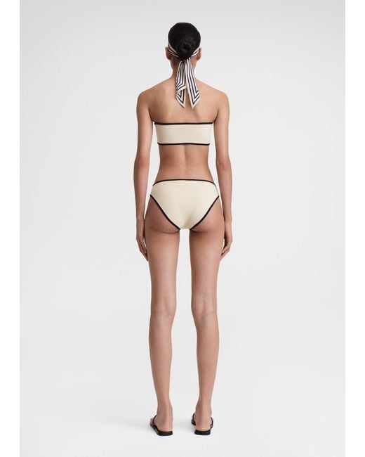 Totême  White Stripe Edge Bikini Bottoms