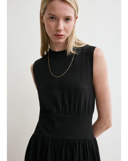 Totême Black Sleeveless Cotton Tee Dress