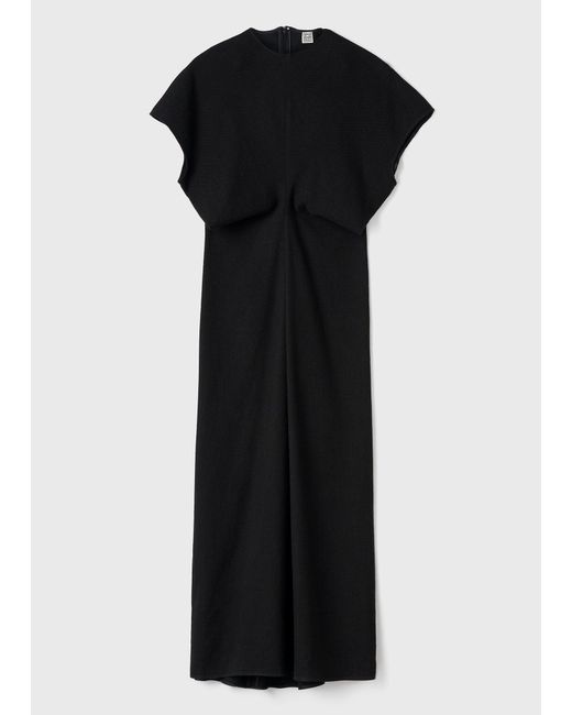Totême Black Slouch Waist Basketweave Dress
