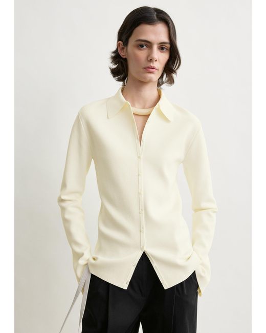 Totême Natural Compact Knit Buttoned Top