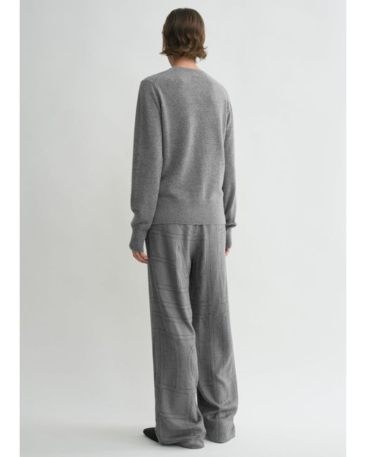 Totême  Gray Monogram Flannel Pj Bottoms
