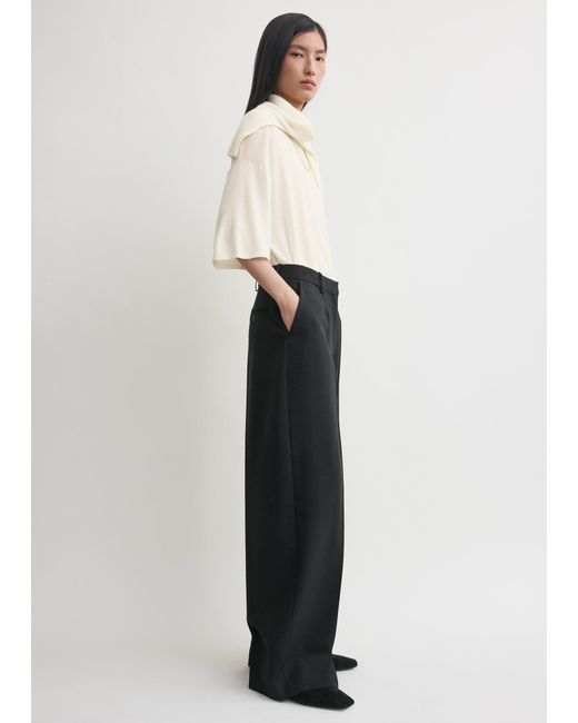 Totême White Wide Fluid Trousers