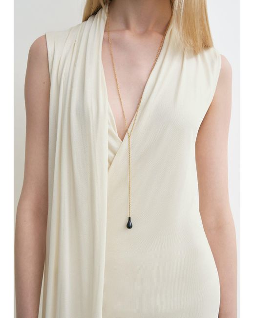 Totême White Overlapped Scarf Dress