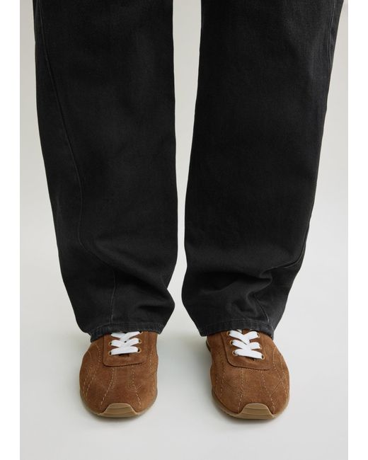 Totême  Brown Flex Suede Sneakers
