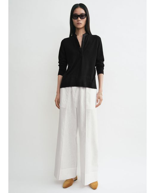 Totême Black Wool Silk Knit