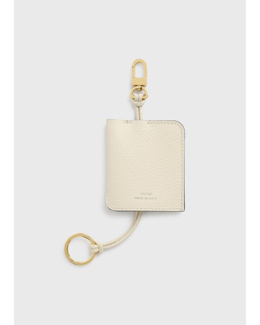Totême  White Grained-Leather Keyring