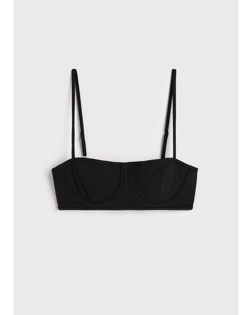 Totême Black Balconette Bikini Top