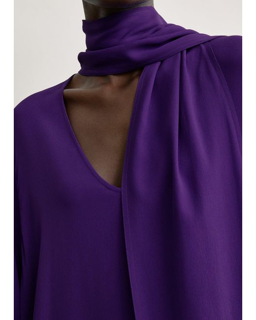 Totême Purple Rounded Neckline Dress
