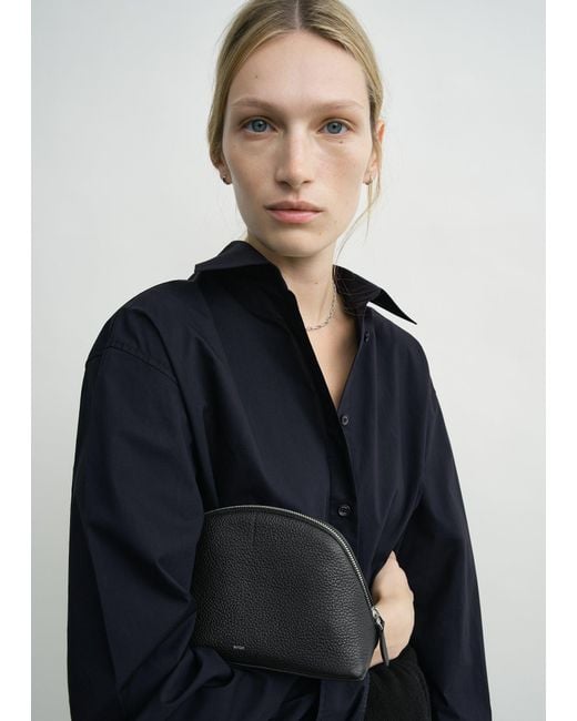 Totême Black Small Grained-Leather Day Pouch