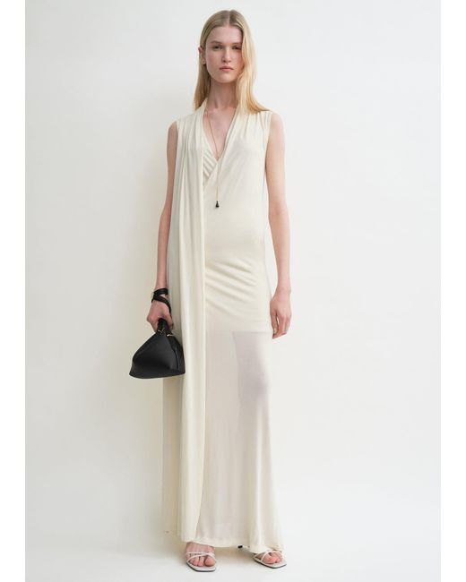 Totême White Overlapped Scarf Dress