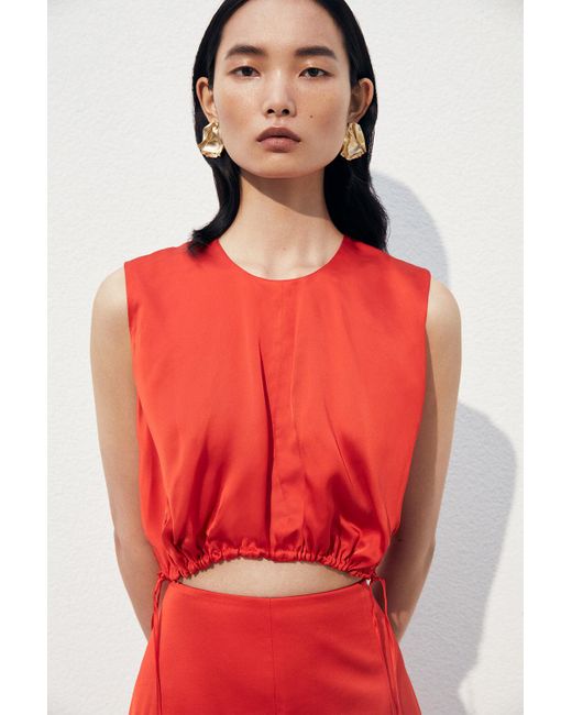 Tove Studio Cecily Top Sandwashed Silk Satin in Red | Lyst UK