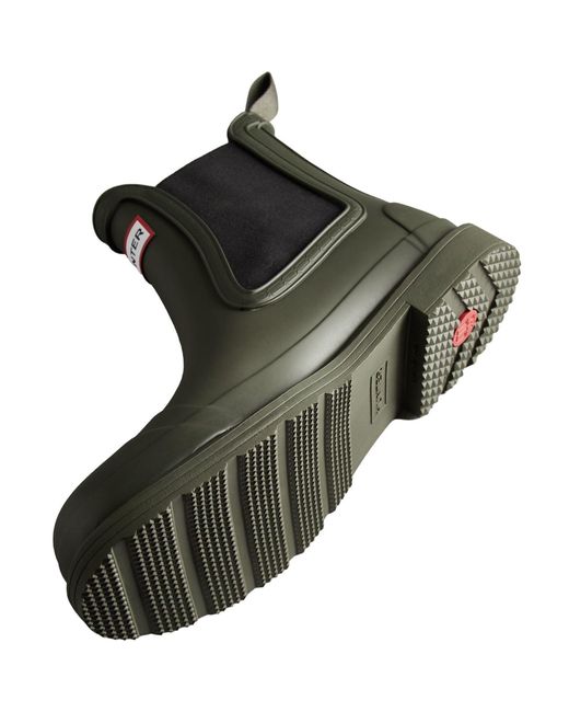 Hunter Green Commando Rubber Dark Wellington Boots for men