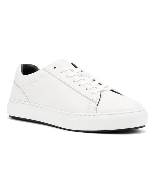 Ben Sherman White Ace Cupsole Leather Trainers for men