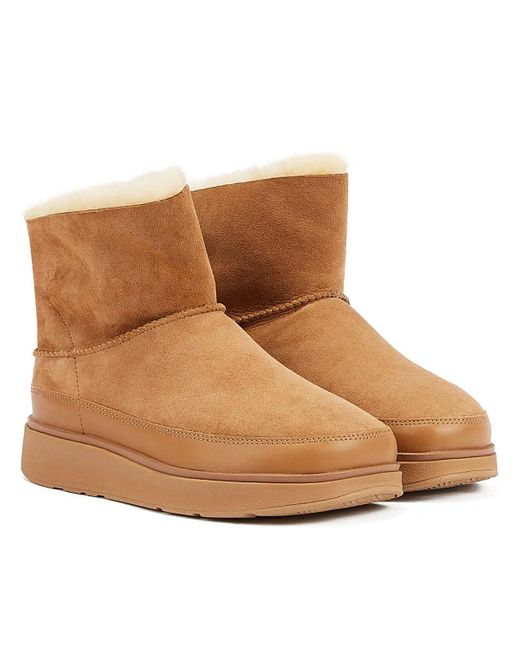 Fitflop Brown Shearling Women's Tan Boots