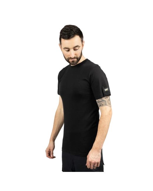 Caterpillar Black Essentials Short-Sleeve Cotton T-Shirt for men