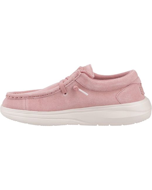 HeyDude Pink Wendy Comf Suede Leather /Whisper Moccasins Shoes