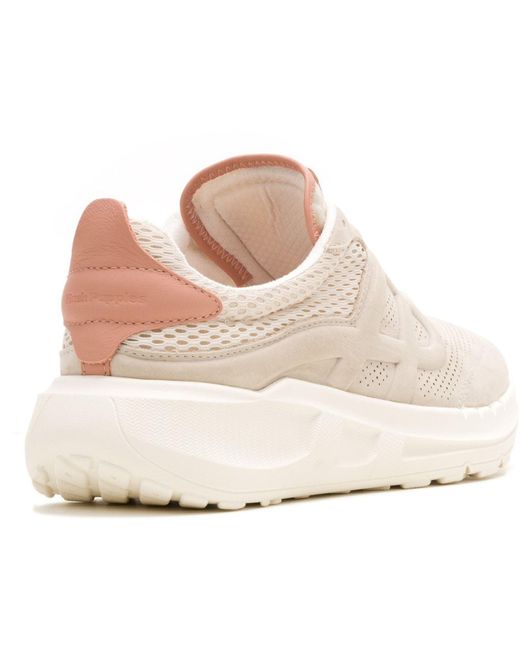 Hush Puppies White Seventy8 Runner Suede Stone Trainers