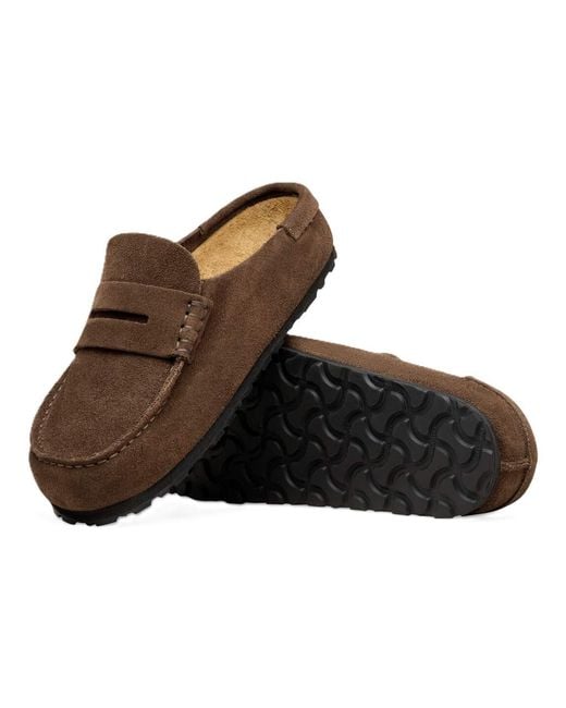 Birkenstock Brown Naples Suede Carafe Regular Clogs