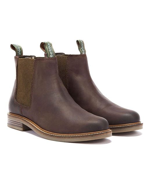 Farsley Choco Brown Chelsea Boots Barbour