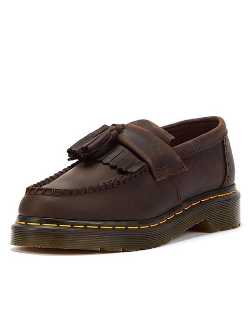 Dr. Martens Brown Adrian Crazy Horse Loafers